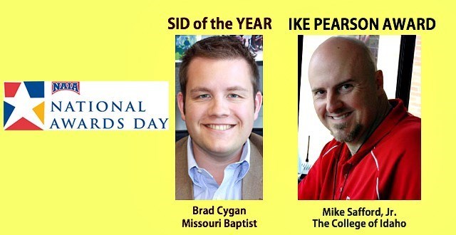 NAIA Honors CoSIDA Members Mike Safford (Ike Pearson Award) and Brad Cygan (SID of Year)